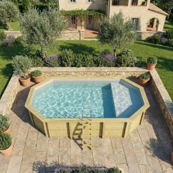 Piscine bois Nemo 7,30 x 3,97 x h1,45m avec plage immergée