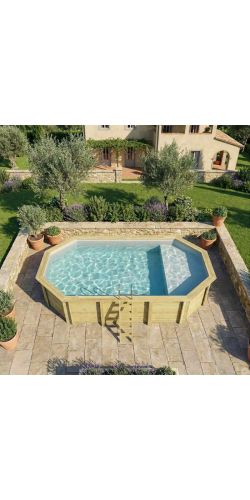 Piscine bois Nemo 7,30 x 3,97 x h1,45m avec plage immergée