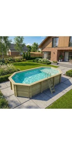 Piscine bois Nemo 7,30 x 3,97 x h1,45m avec plage immergée