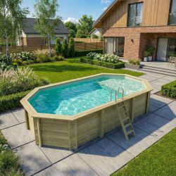 Piscine bois Nemo 7,30 x 3,97 x h1,45m avec plage immergée