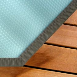 Bâche à bulles luxe SolGuard pour piscine bois Sunbay Gre octogonale allongée