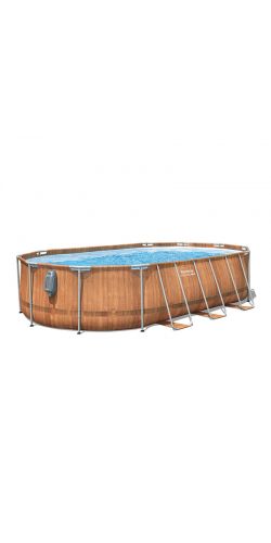 Piscine Bestway ovale Steel Pro Max Comfort Jet 610x366 h1,22m à cartouche