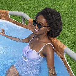 Piscine Bestway ovale Steel Pro Max Comfort Jet 610x366 h1,22m à cartouche