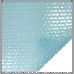 Bâche à bulles piscine 400 microns bleue bordée 4 côtés