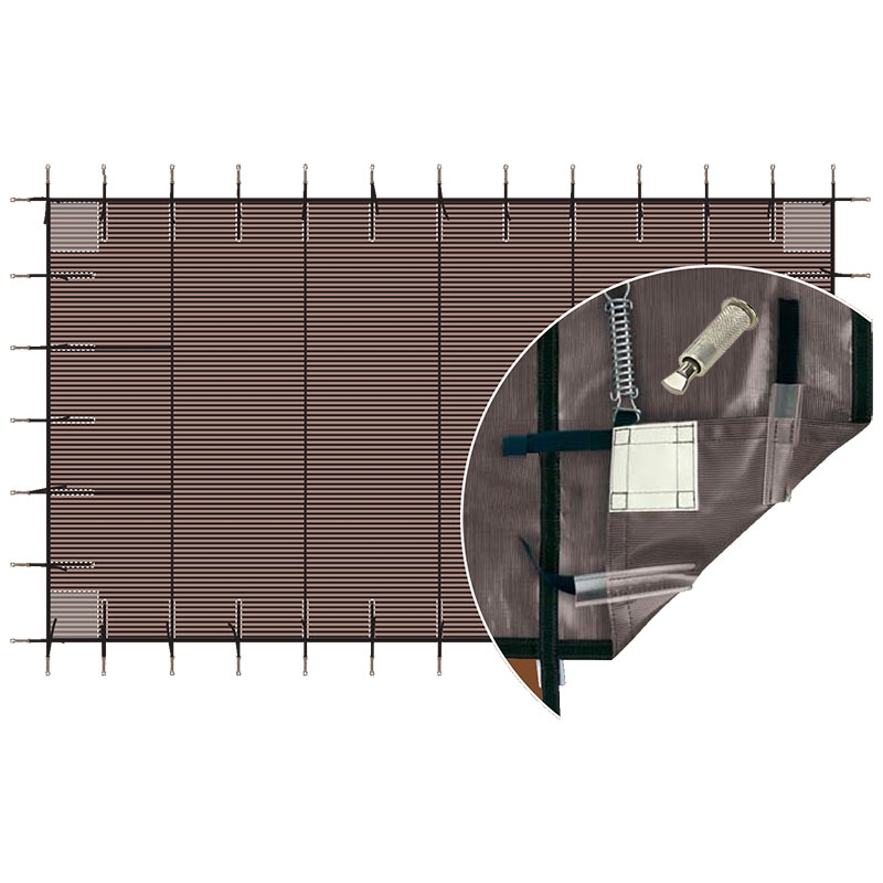 Bâche d'hivernage filtrante luxe ressorts + pitons douille Bâche d'hivernage filtrante luxe ressorts + pitons douille
