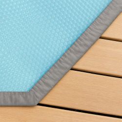 Bâche à bulles luxe SolGuard pour piscine bois Ubbink octogonale allongée