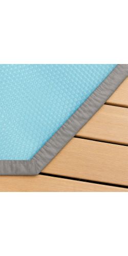 Bâche à bulles luxe SolGuard pour piscine bois Ubbink octogonale allongée