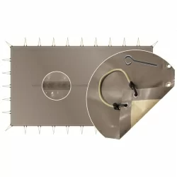 Bâche d'hivernage opaque luxe sandows + pitons inox