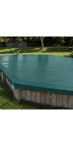 Bâche d'hivernage verte pour piscine Sunbay octogonale allongée