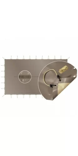 Bâche d'hivernage opaque luxe sandows + pitons escamotable