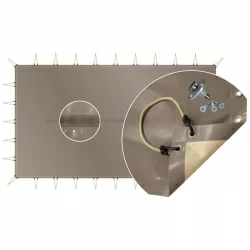 Bâche d'hivernage opaque luxe sandows + pitons bois Bâche d'hivernage opaque luxe sandows + pitons bois