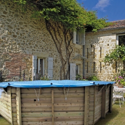 Bâche de sécurité à barres pour piscine en bois WEVA Octo 440 - Happy bois  - Le spécialiste des piscines hors sol en bois