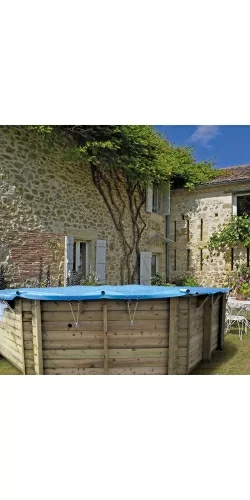 Bâche à barres pour piscine bois