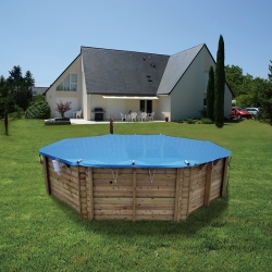 Bâche à barres pour piscine bois