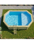 Piscine bois avec plage immergée