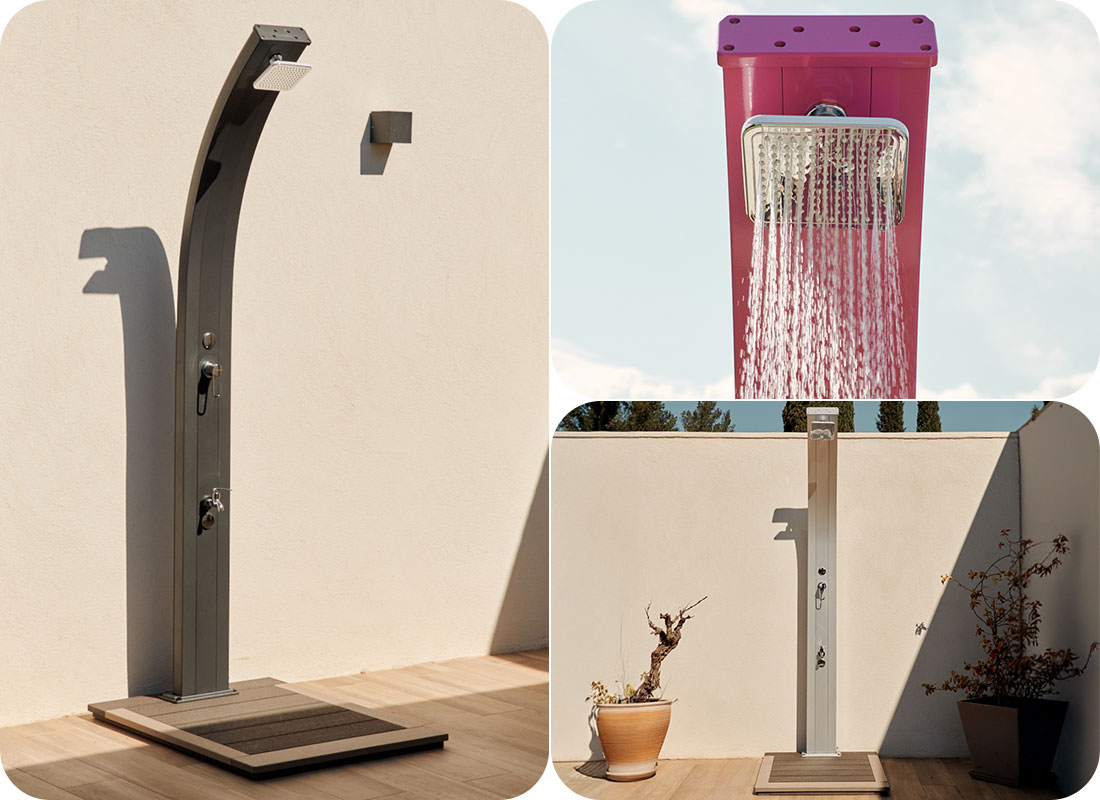 Douche solaire de piscine Spring 30L courbe Poolstar Formidra