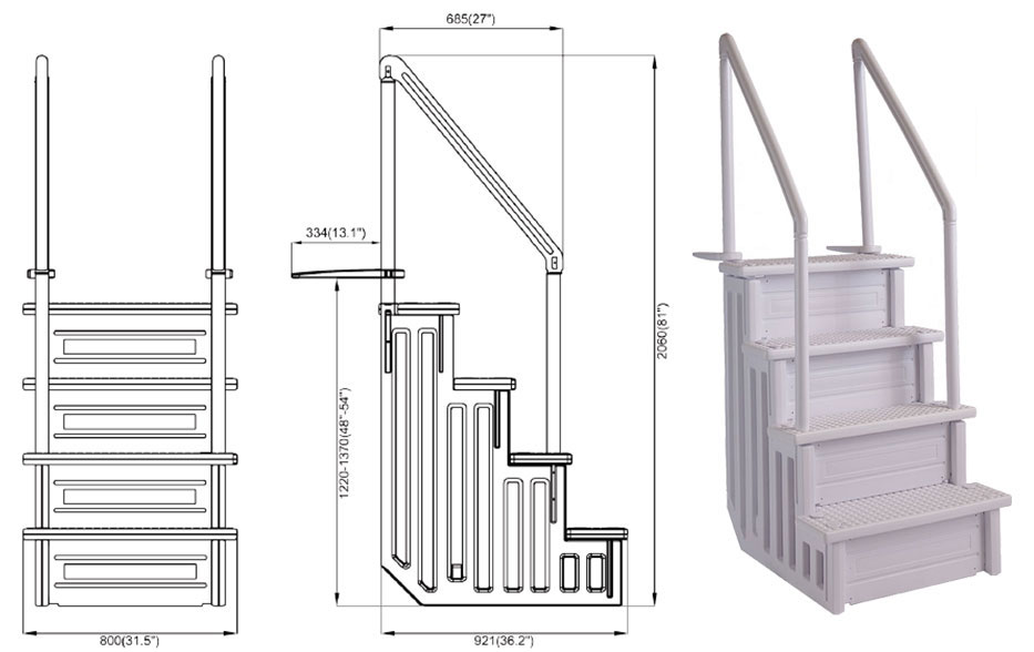 Escalier pour piscine