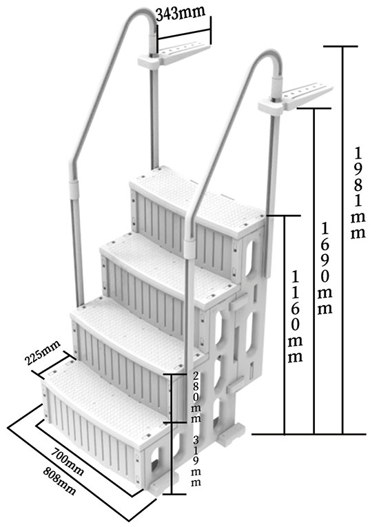 Escalier échelle intérieure amovible pour piscine Essentiel
