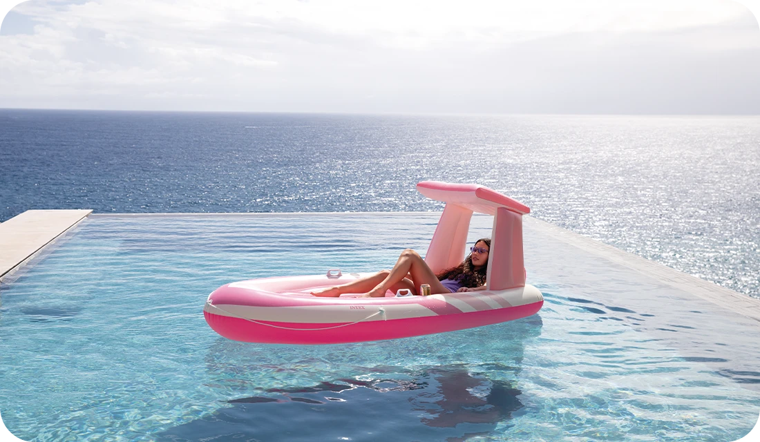 Matelas bateau flottant Pink Paradise Intex 2,57m