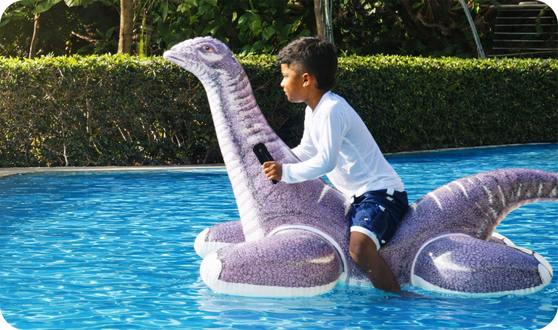 Bouée Intex Brontosaure gonflable à chevaucher pour enfants à partir de 3 ans et jusqu'à 40kg
