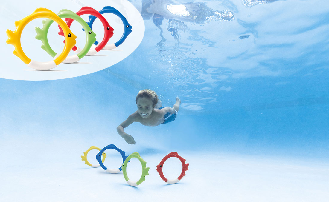 Jeu de plongée piscine anneaux