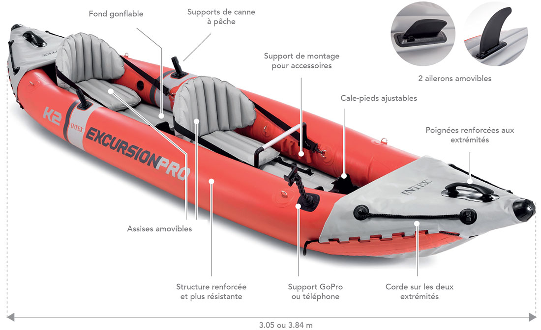 Canoë Kayak gonflable Intex Excursion Pro K1