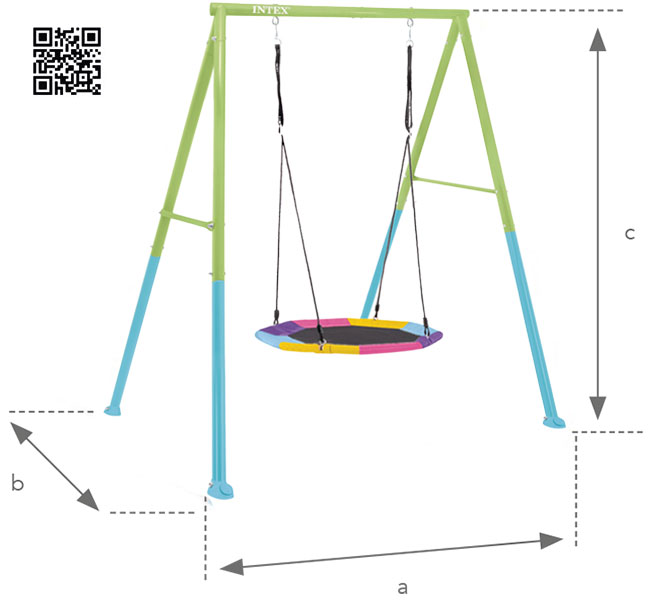 Dimensions portique Intex balançoire 1 agrès nid d'oiseau