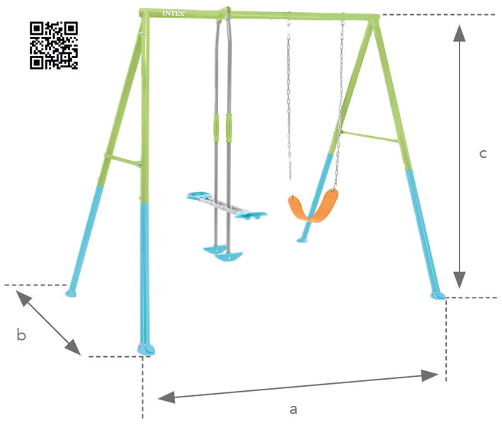 Dimensions portique Intex balançoire et face à face 2 agrès