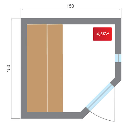 Dimensions sauna Zen 3-4 places