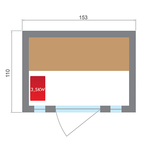 Dimensions sauna Zen 3 places