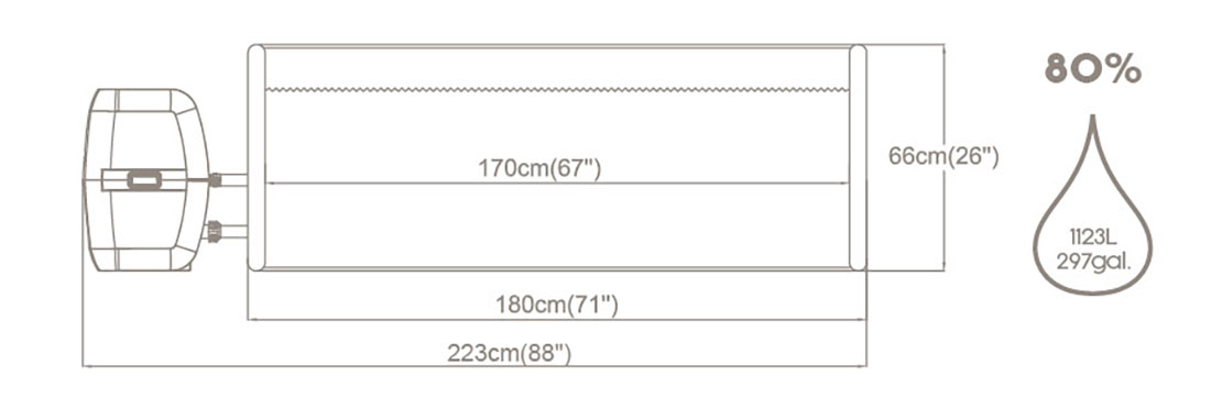 Dimensions du spa gonflable Bestway Helsinki AirJet 5-7 places