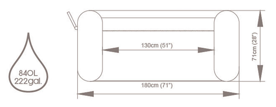 Dimensions du spa gonflable Bestway Rome 6 Smart AirJet 4-6 places