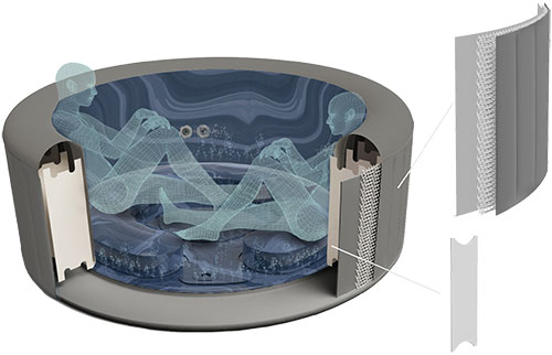 Structure pour spa Bestway Santorini Lay-Z Hydrojet Pro