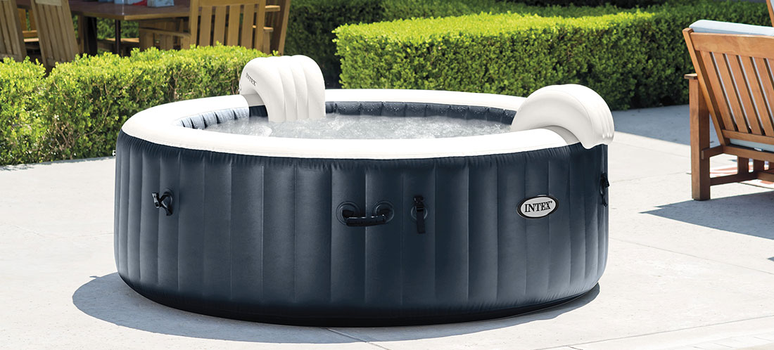 PureSpa à bulles 6 places luxe LED spa gonflable intex Blue Navy