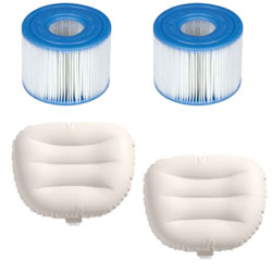 2 appuis têtes et 2 cartouches incluse pour Purespa Carbone Intex 6 places
