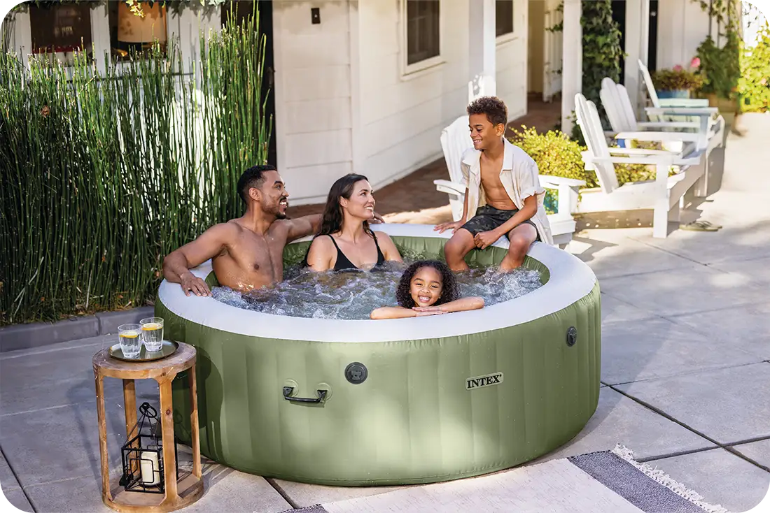 Spa gonflable PureSpa Intex à bulles 4 places Olive