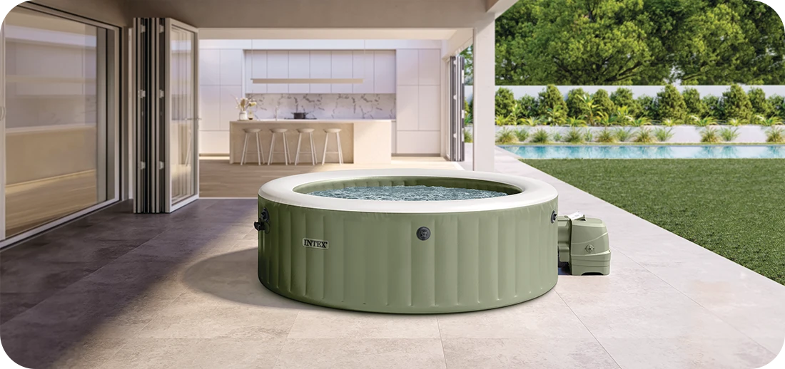 Spa gonflable PureSpa Intex à bulles 6 places Olive