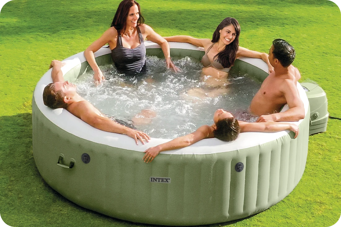 Spa gonflable PureSpa Intex à bulles 6 places Olive