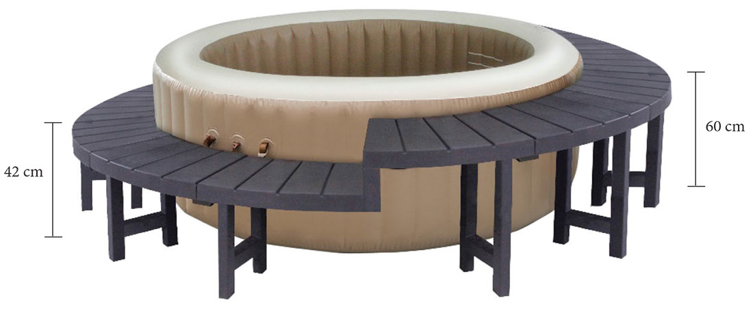 Dimensions Mobilier pour Spa Intex rond 4 pièces