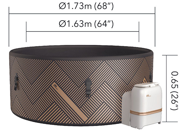 Dimensions du spa MSpa Mono 6 places