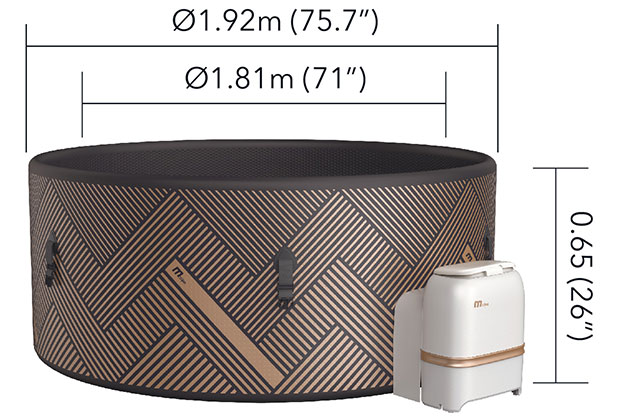 Dimensions du spa MSpa Mono 8 places