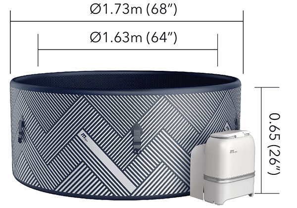 Dimensions du spa MSpa Naval 6 places