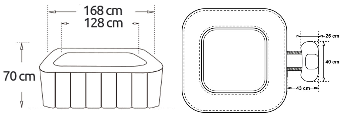Dimensions pour Spa Aspen NetSpa