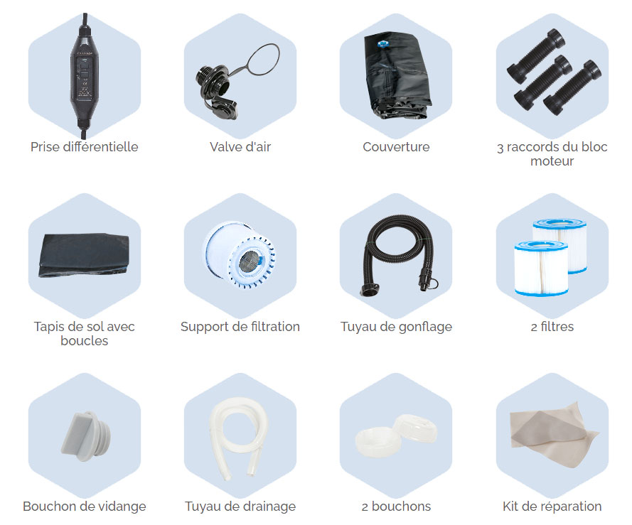 Equipements spa gonflable Aspen