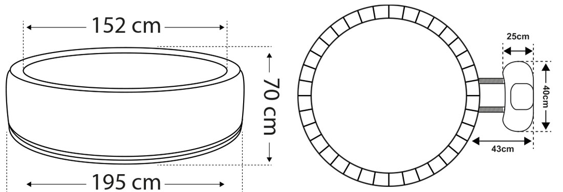 Dimensions pour Spa Boa