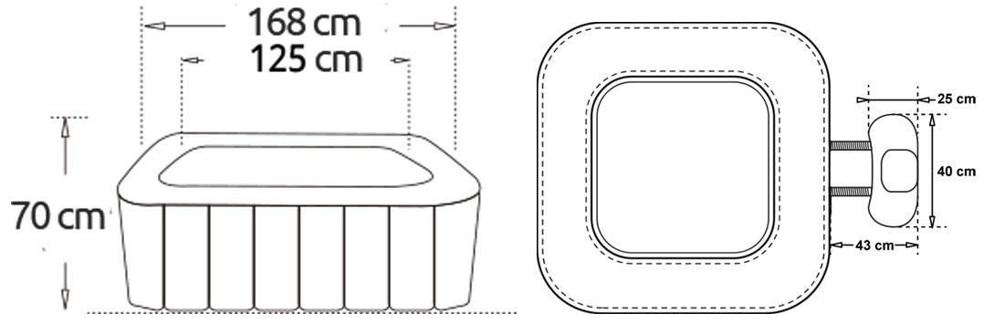 Dimensions pour Spa Caiman