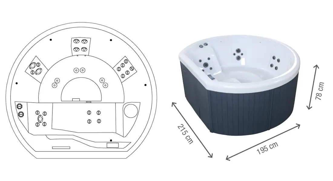 Dimensions pour Spa Octopus NetSpa