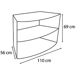 Dimensions bloc de rangement à 2 étagères pour spa Octopus NetSpa