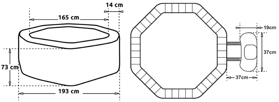 Dimensions pour Spa Octopus NetSpa