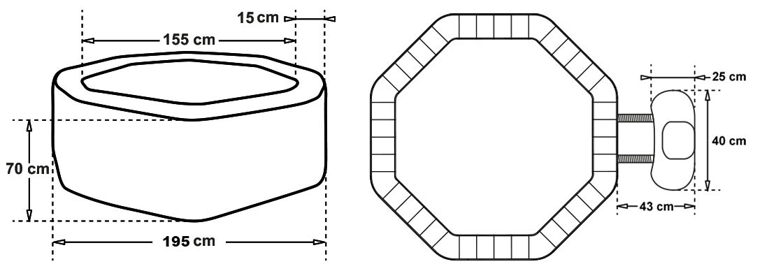 Spa Gonflable NetSpa Silver 5-6 Places 10 Dimensions pour Spa Silver